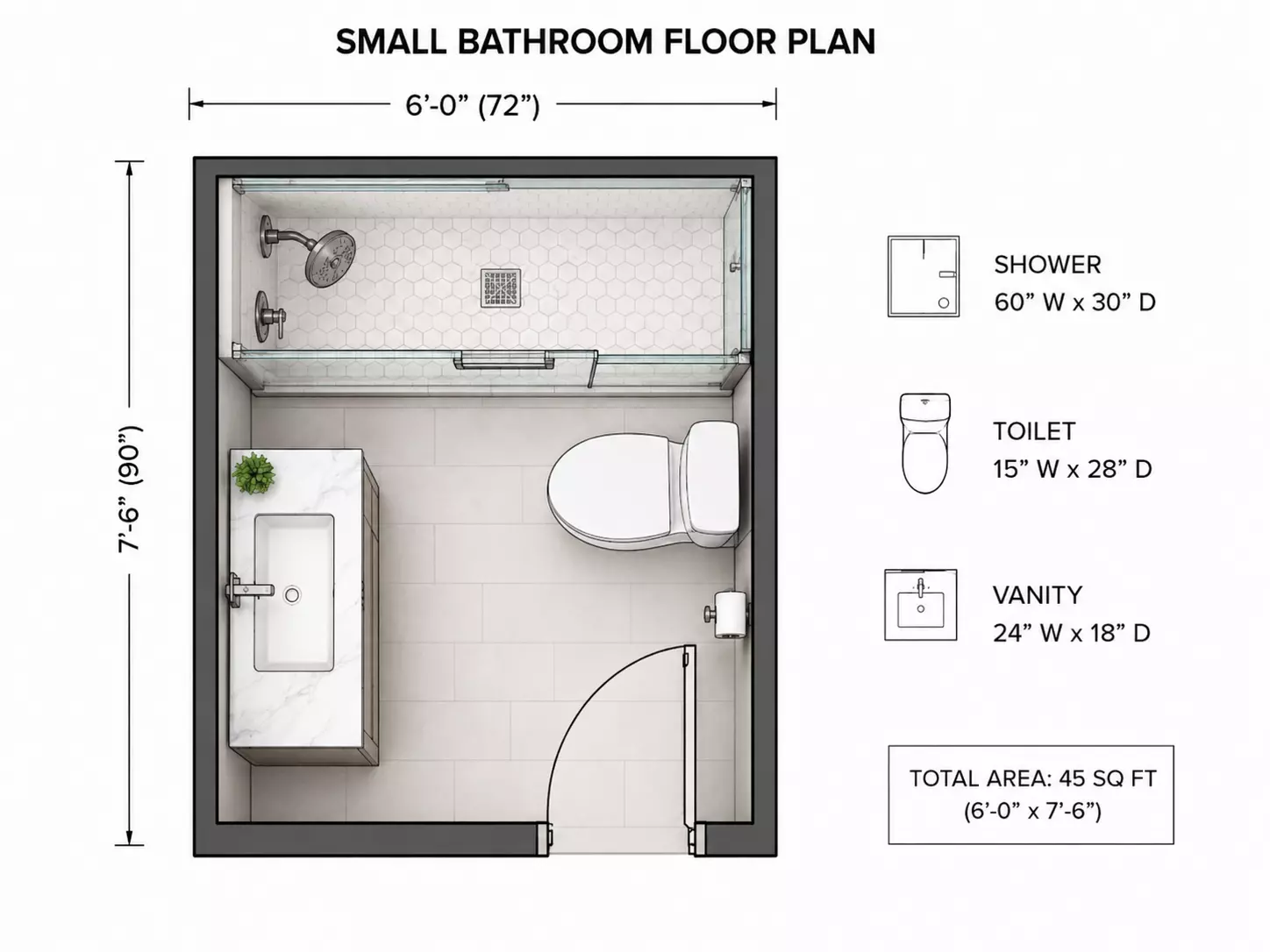 Small Bathroom Floor Plan