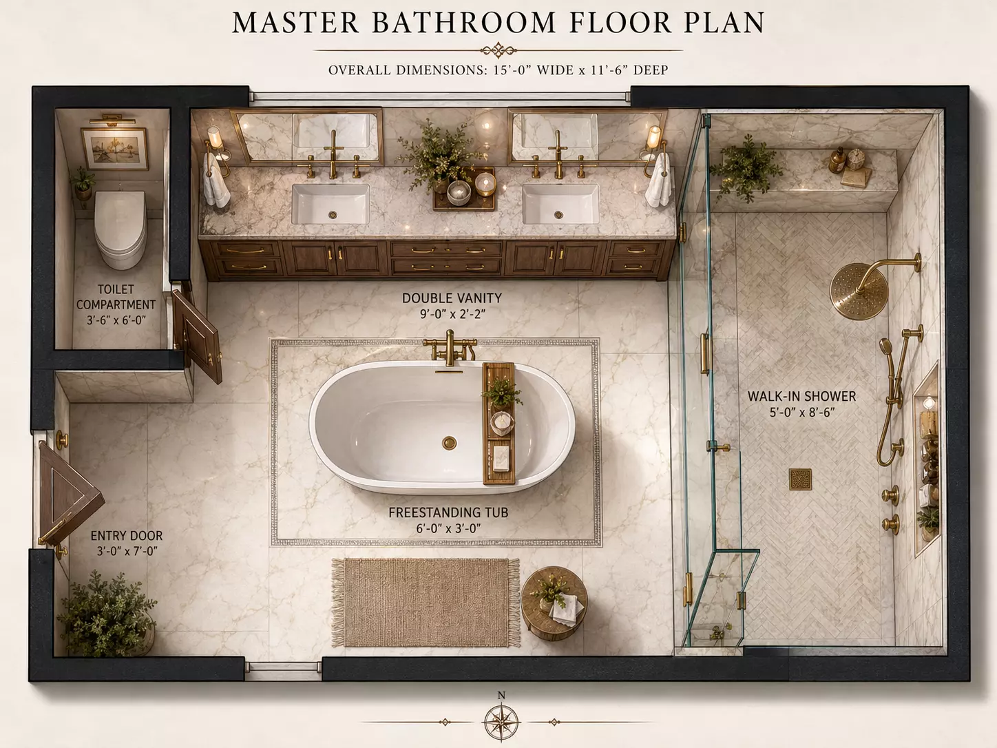 Master Bathroom Floor Plan