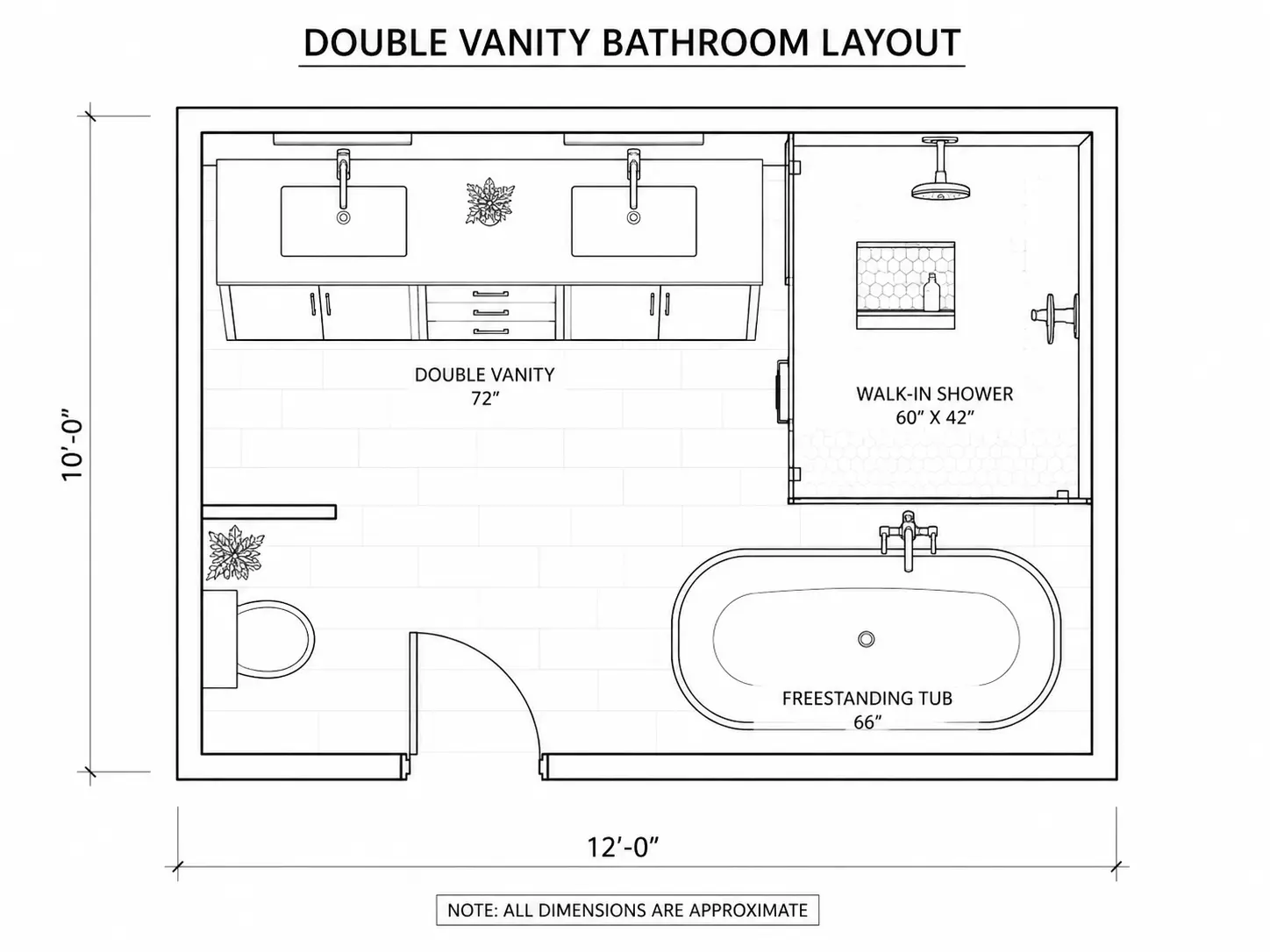 Double Vanity Bathroom Layout