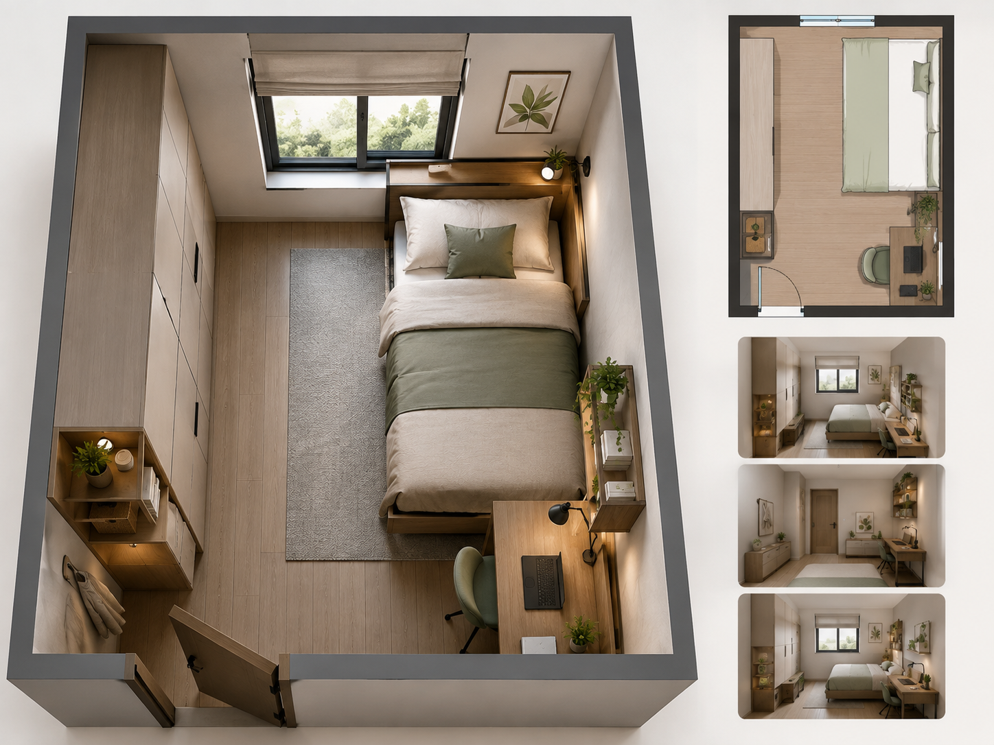 Layout für ein kleines Schlafzimmer