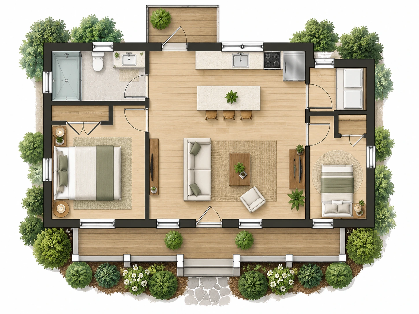 小さなコテージ住宅プラン