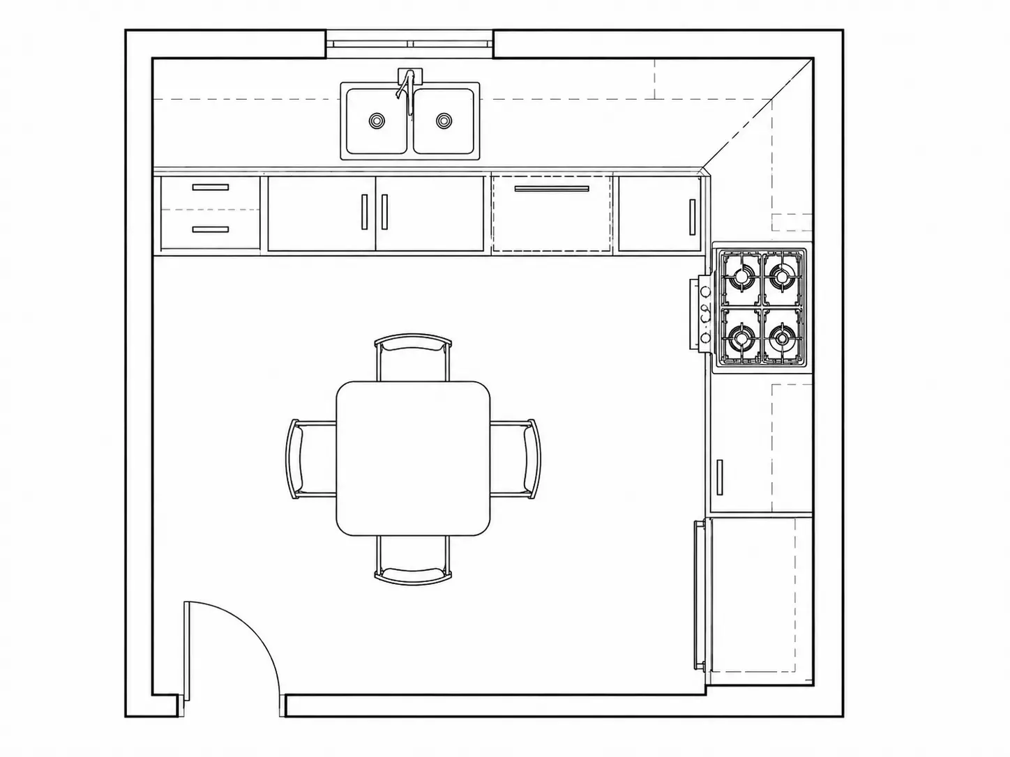 L-Shaped Kitchen Floor Plan