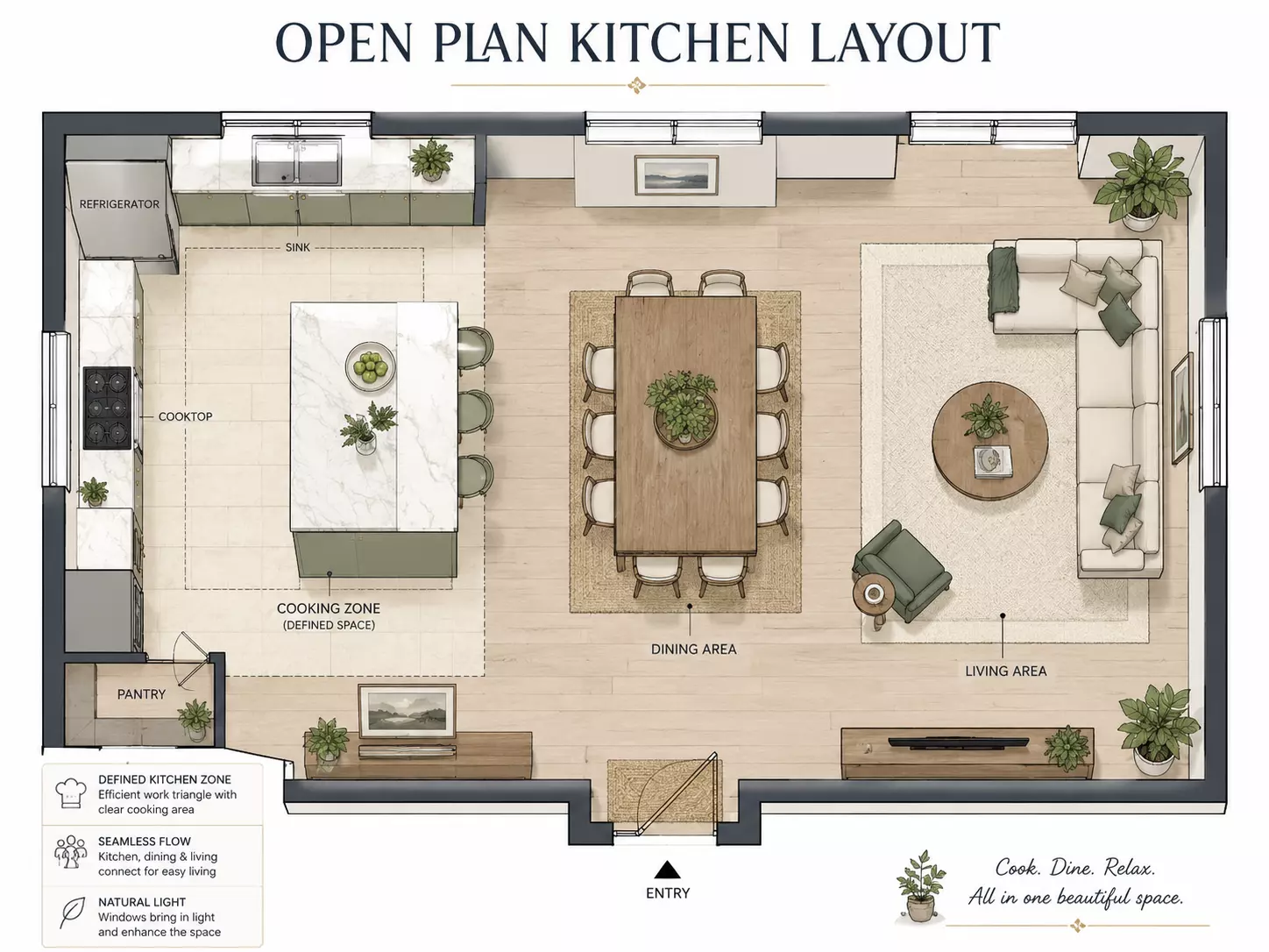Open Plan Kitchen Layout