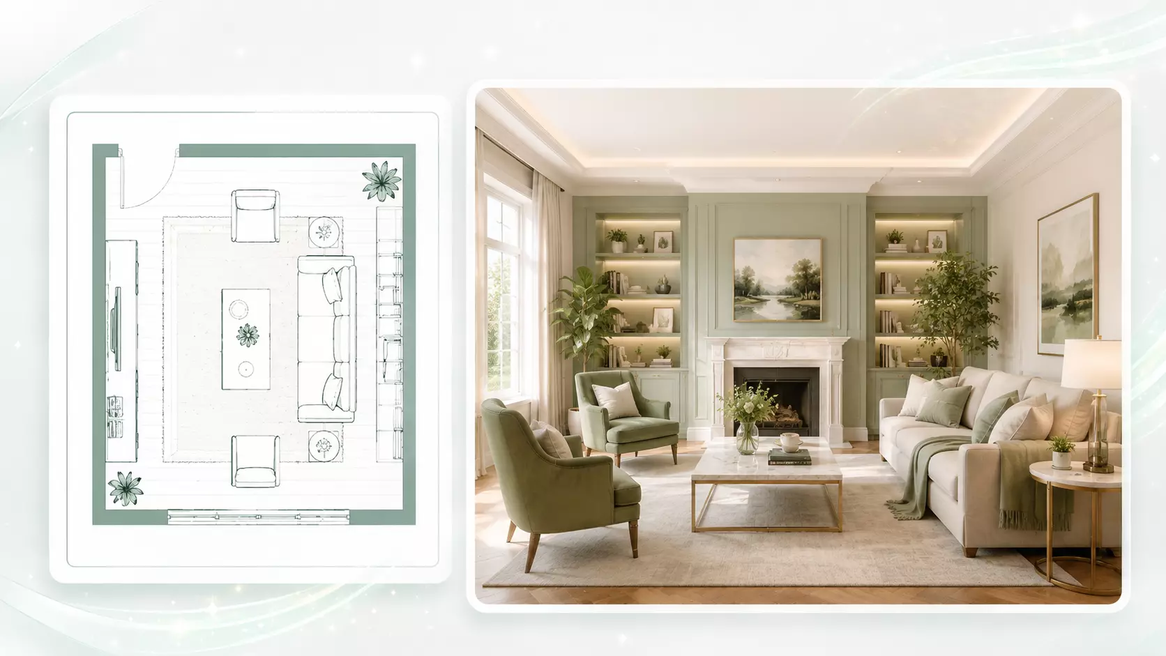 AI Living Room Floor Plan