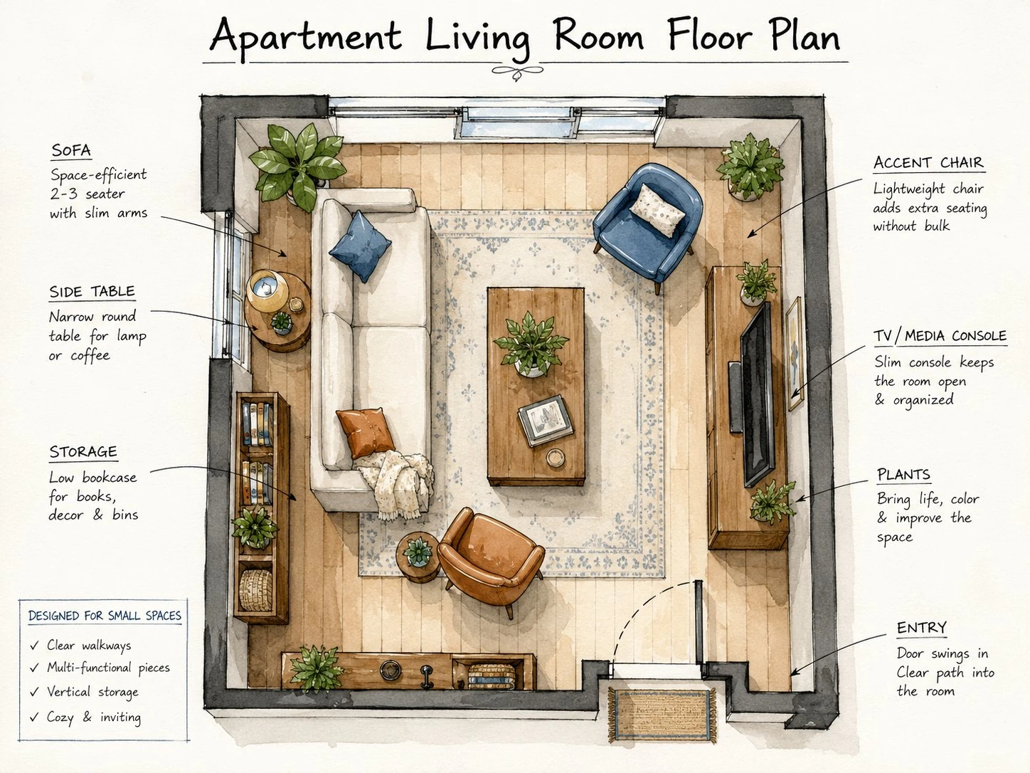 Apartment Living Room Floor Plan