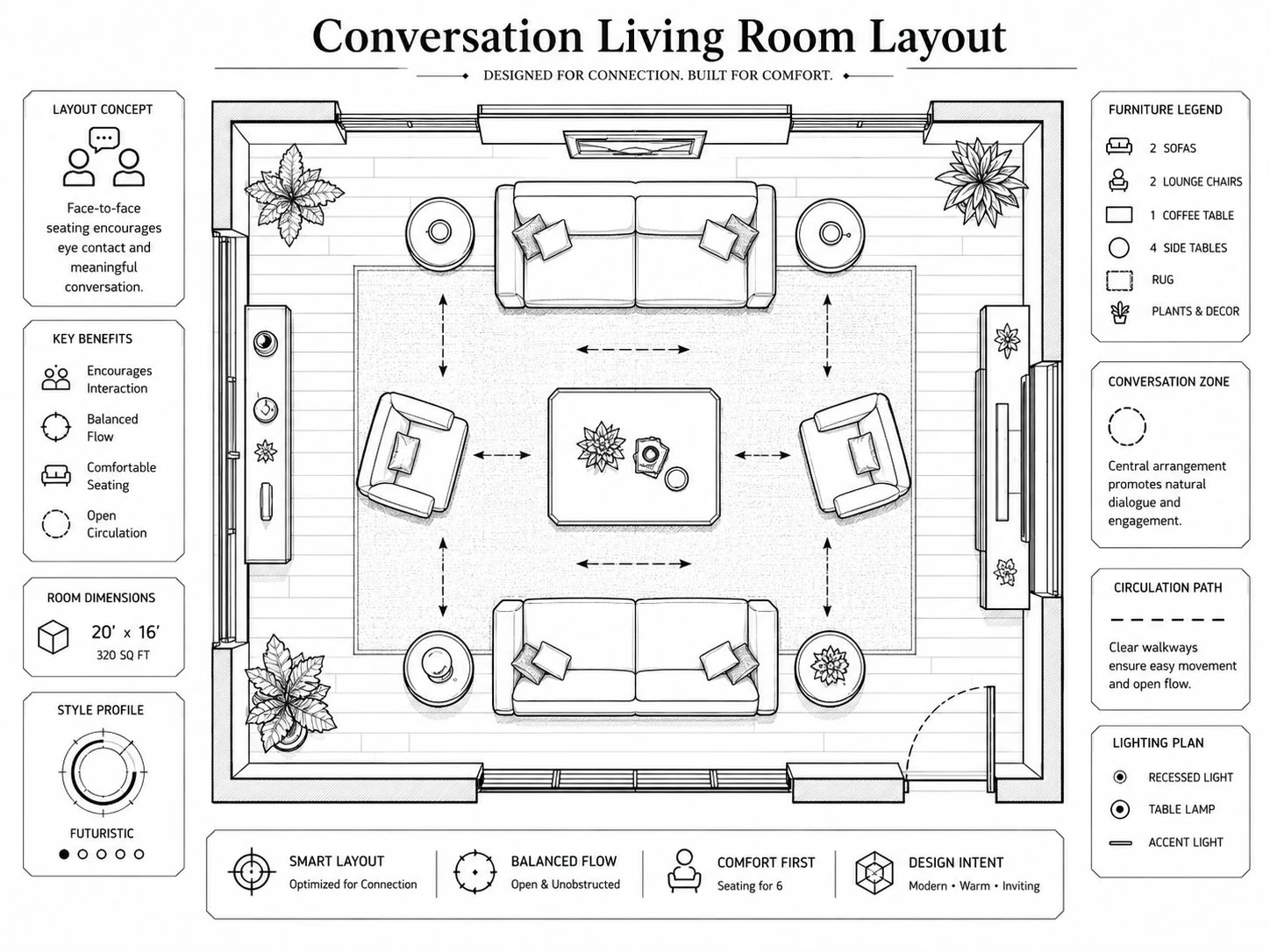 Conversation Living Room Layout