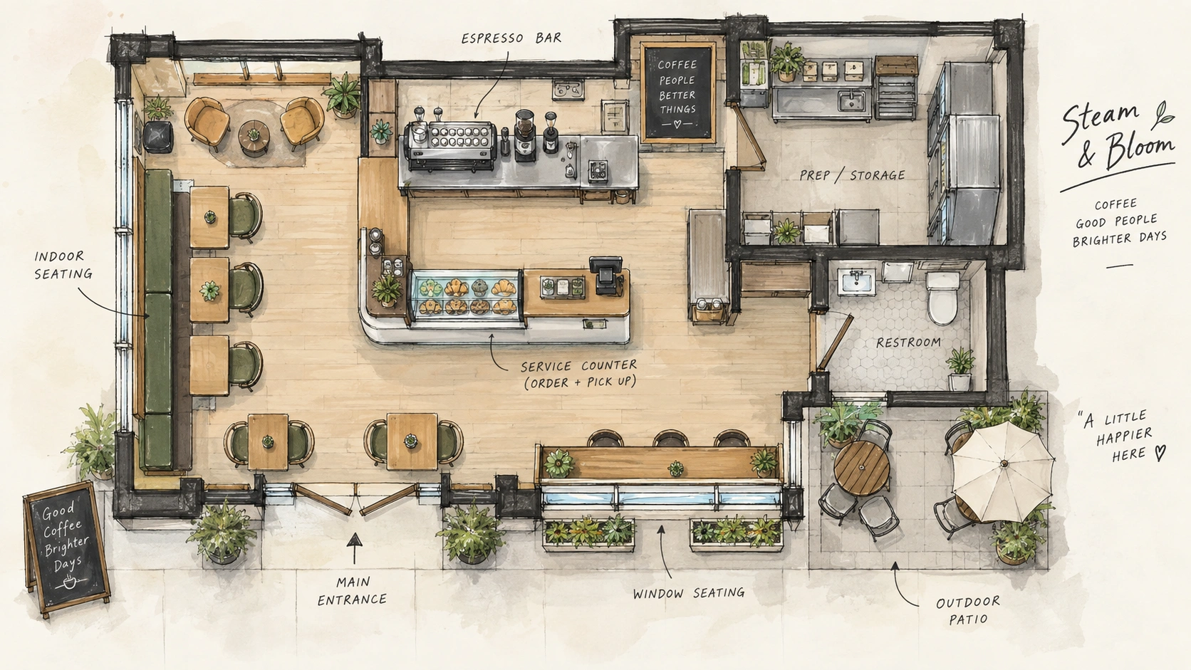 Online-Grundrissgenerator - Cozy Cafe