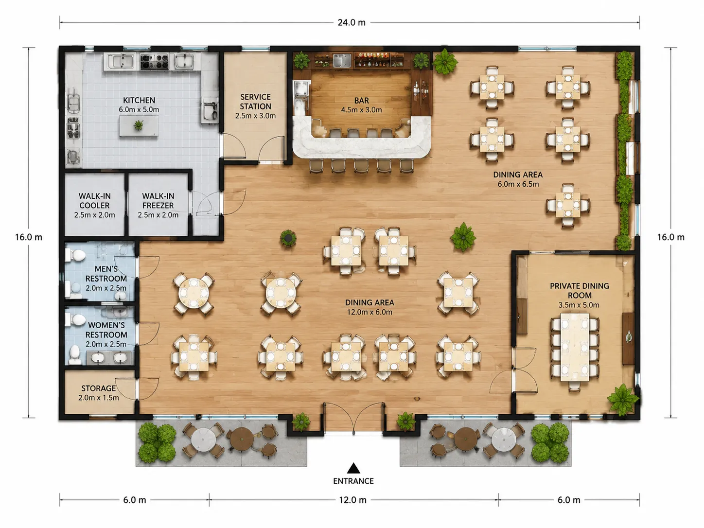 AI restaurant floor plan layout