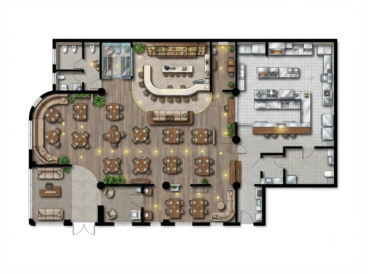 Fine Dining Restaurant Layout