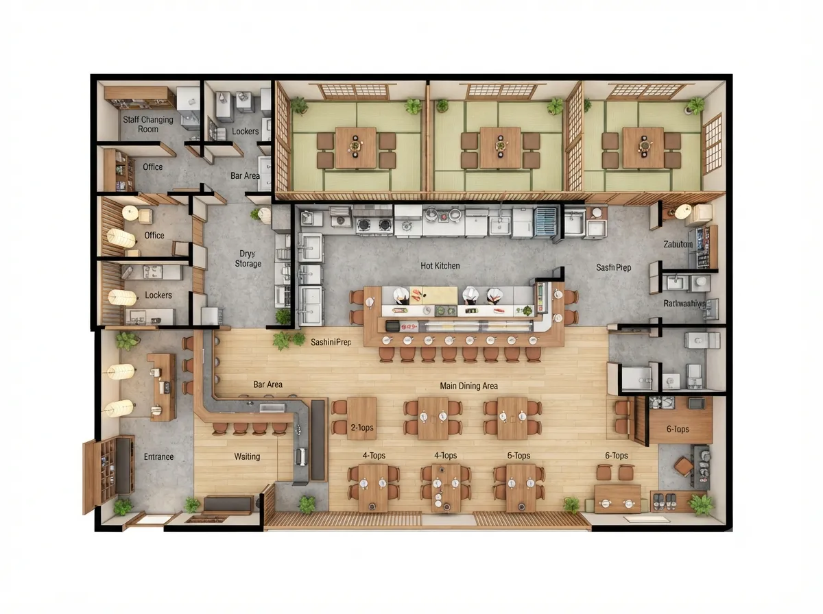 Casual Dining Restaurant Plan