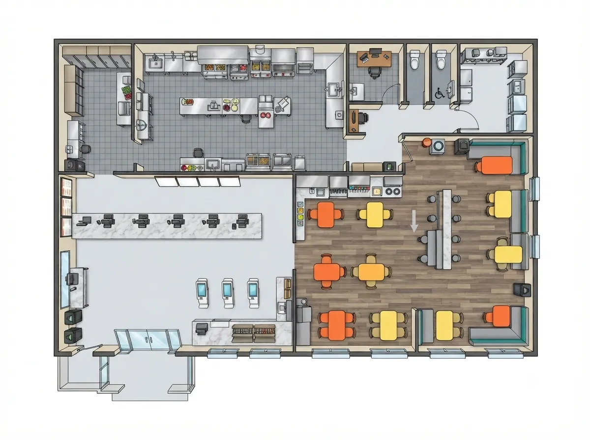 Fast Food Restaurant Floor Plan