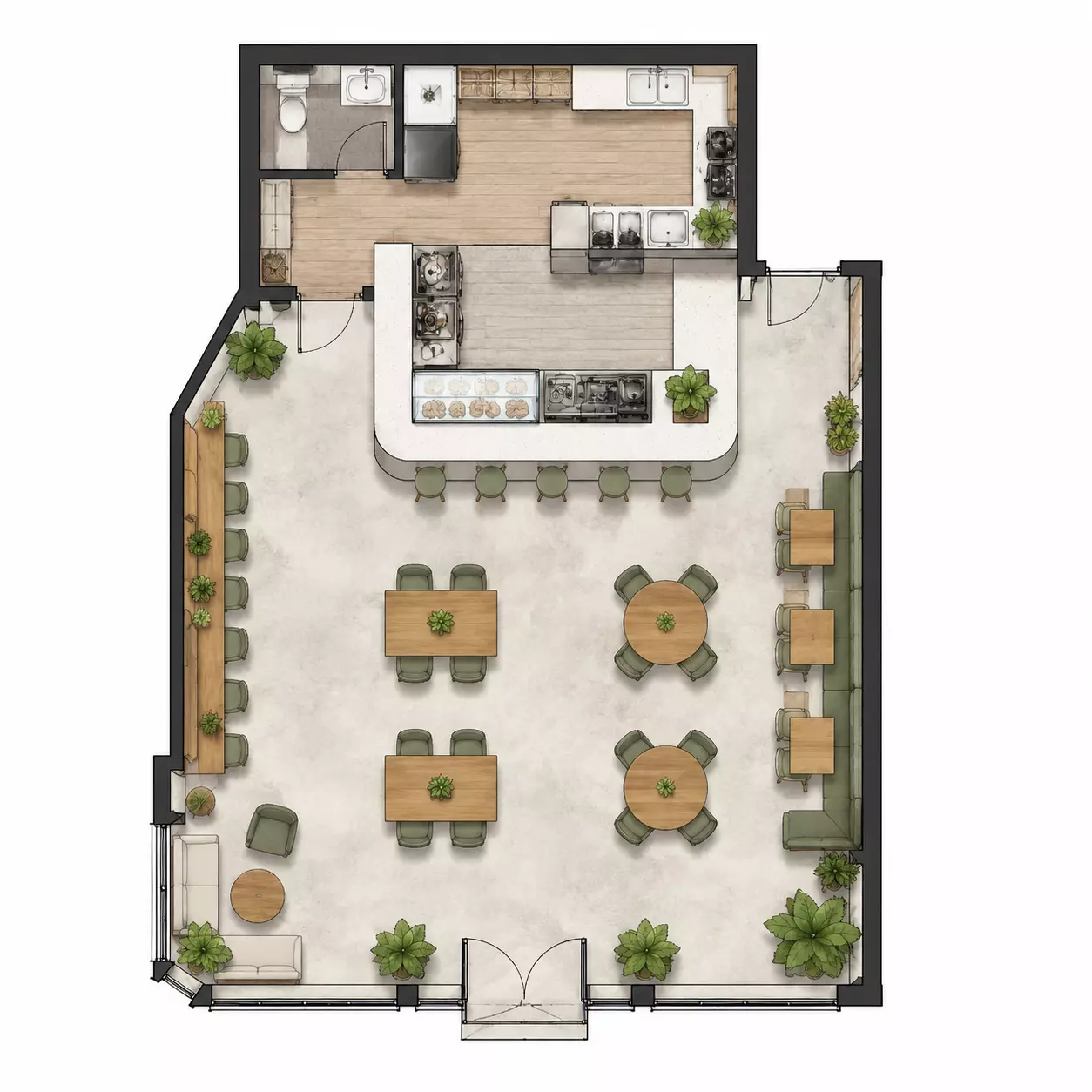 Cafe Floor Plan Design