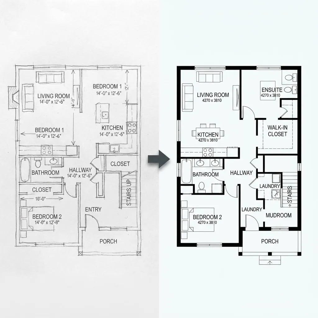 Sketch to Floor Plan preview